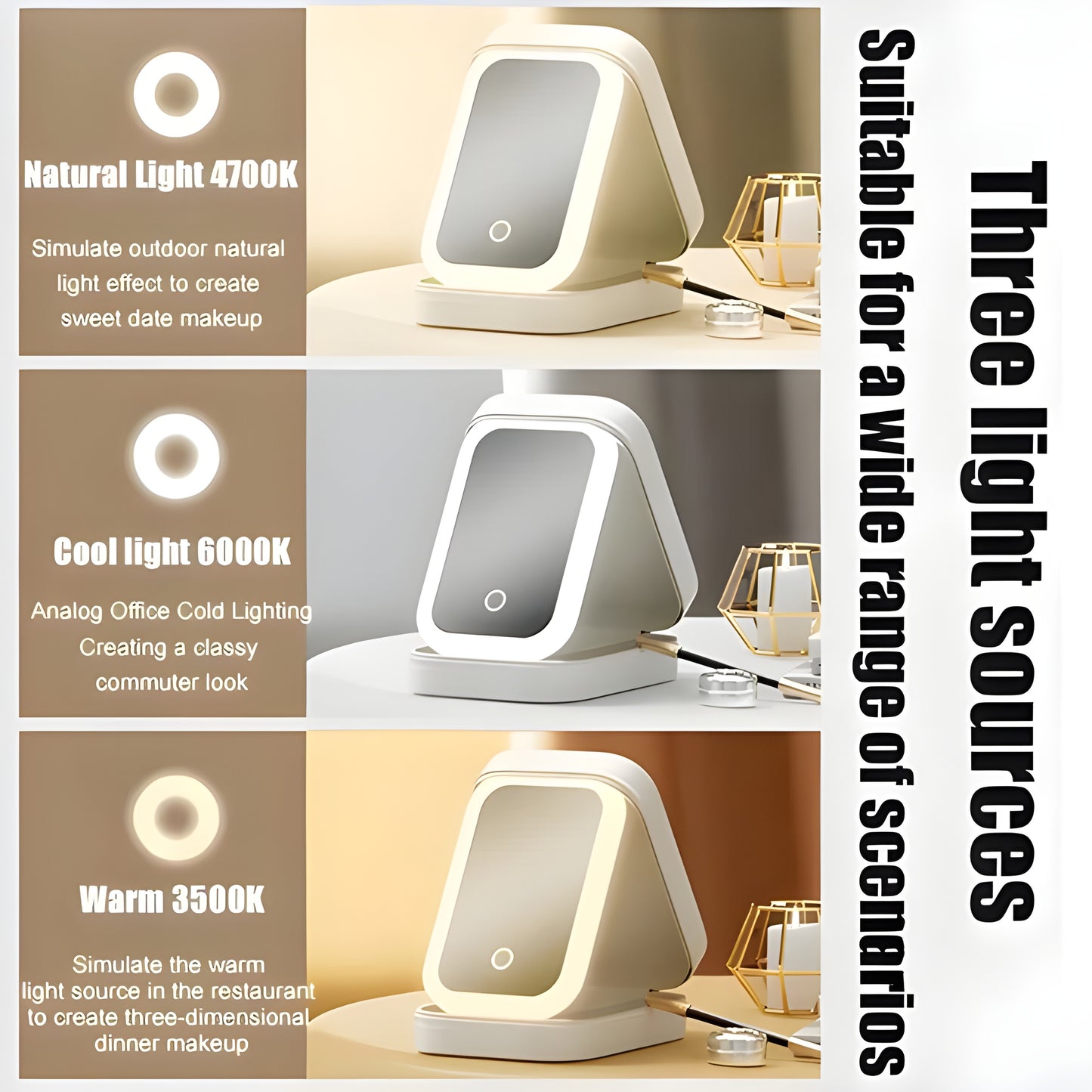 Glamouré™ Portable Makeup Bag with LED Mirror