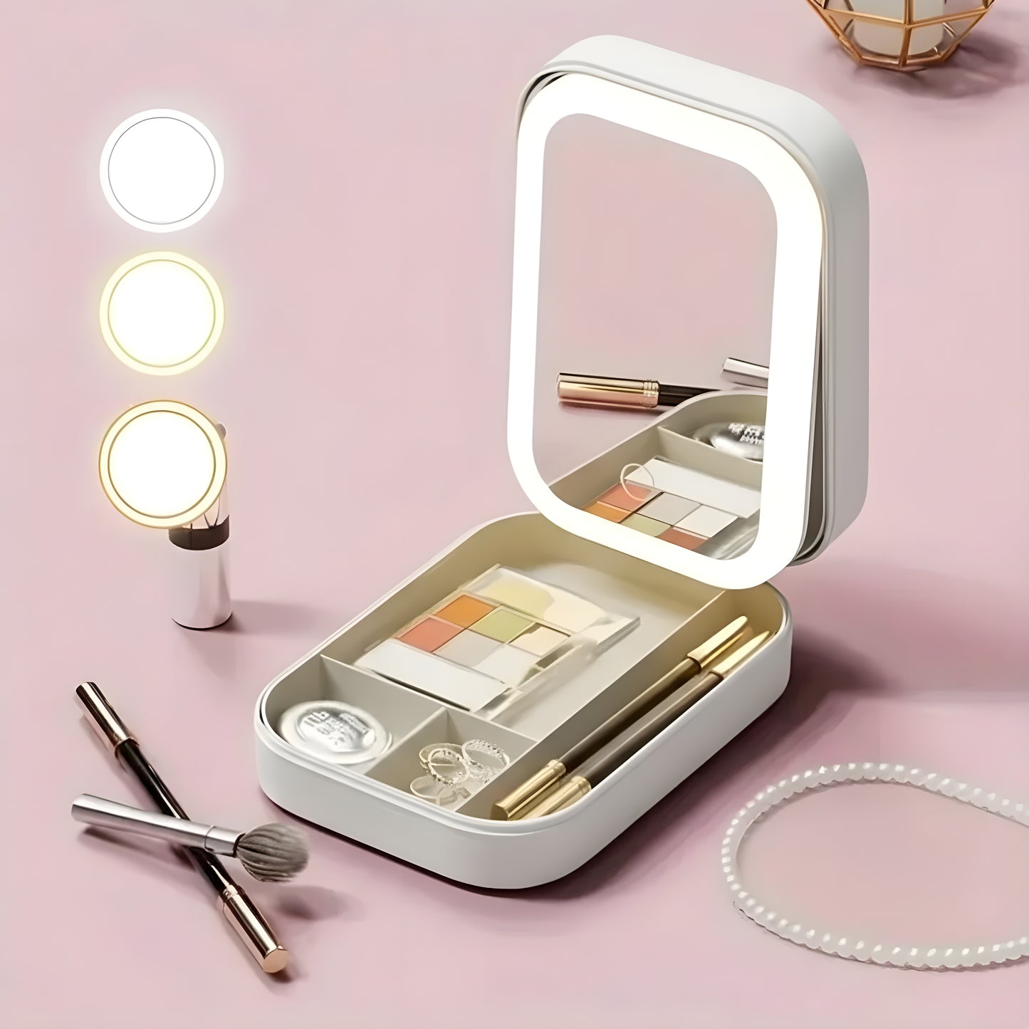 Glamouré™ Portable Makeup Bag with LED Mirror